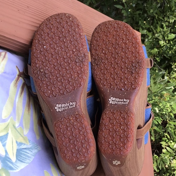 Rocky 4EUR Sole Denim Leather Comfy Sandals 42 New - Picture 7 of 8